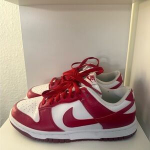 Nike Red and White Low-Top Sneakers